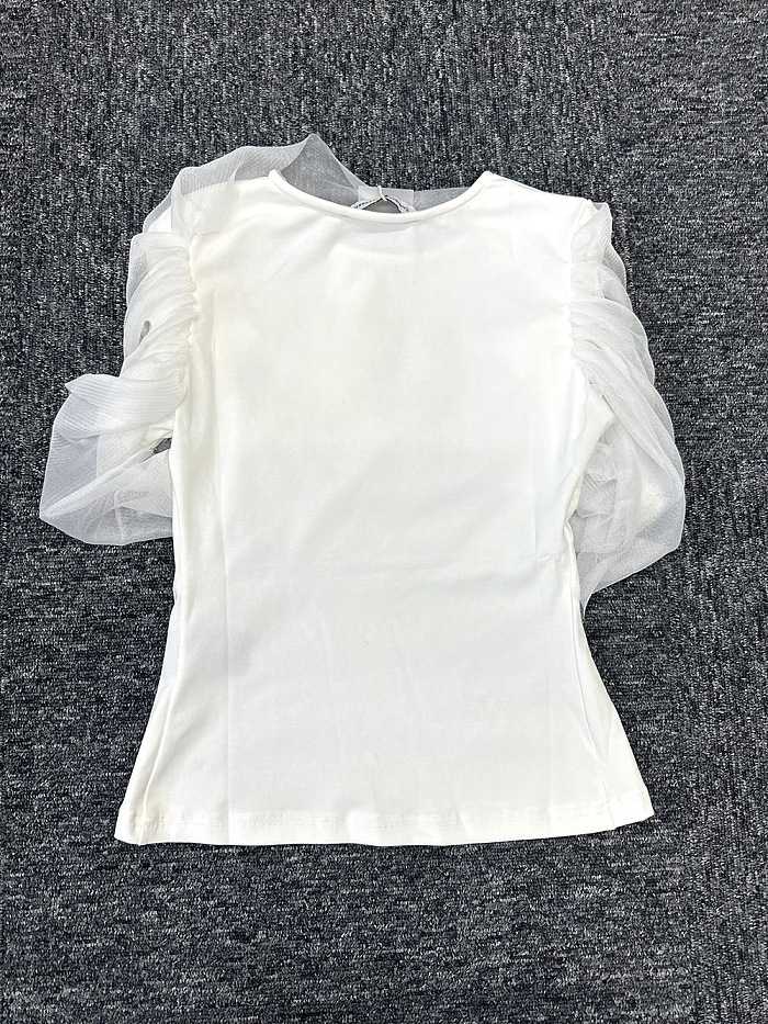 Mesh Patchwork T-shirt Top