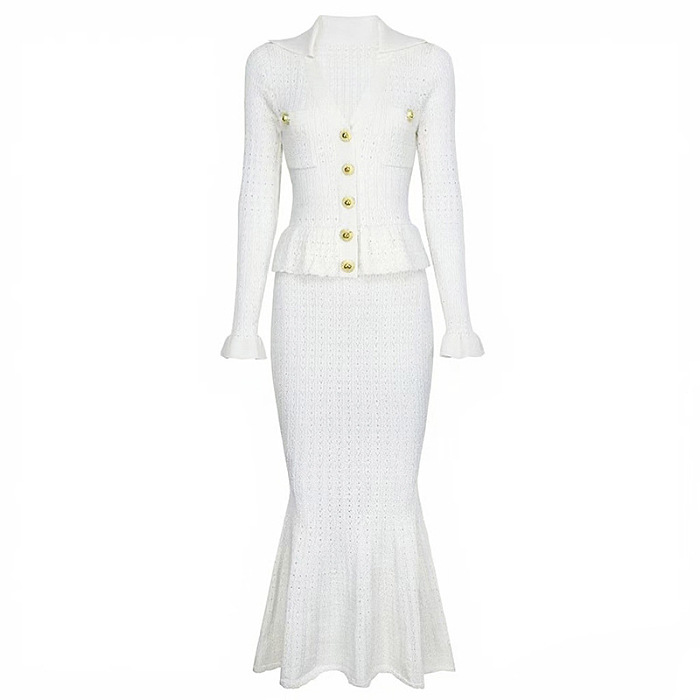 Knit Slim-fit Skirt Set