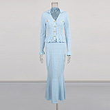 Knit Slim-fit Skirt Set