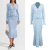 Knit Slim-fit Skirt Set