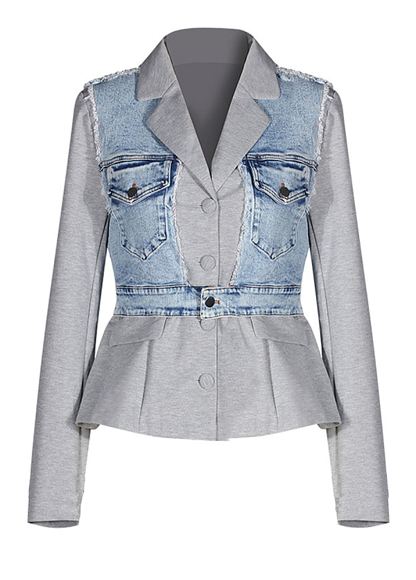 Denim Patchwork Blazer