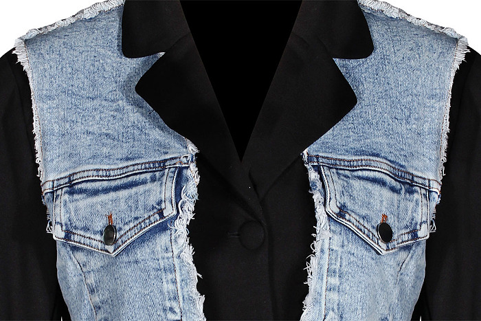 Denim Patchwork Blazer