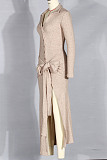 Slim-fit Slit Long Dress