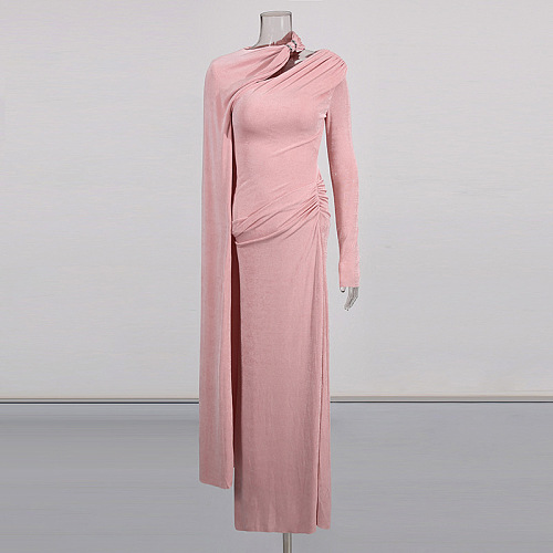 Slim-fit Cape Long Dress