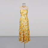 Embroidered Off-should Midi Dress
