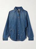 Denim Pleated Skirt Set