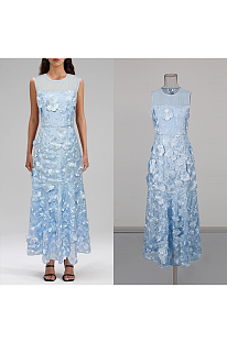 Embroidered Off-should Midi Dress