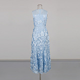 Embroidered Off-should Midi Dress