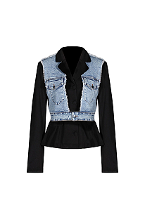 Denim Patchwork Blazer