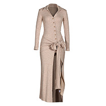 Slim-fit Slit Long Dress