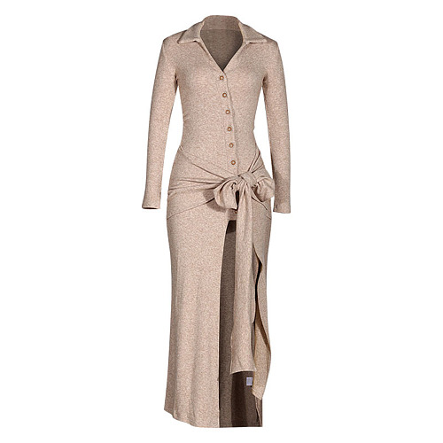 Slim-fit Slit Long Dress