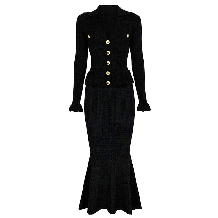 Knit Slim-fit Skirt Set