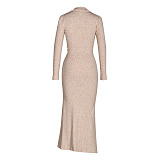 Slim-fit Slit Long Dress