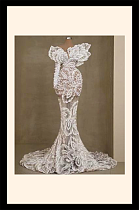Embroidered Evening Gown in Off-white