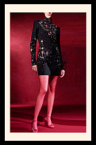 Beaded Mock Neck Party Dress