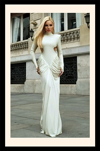 Slim-fit Patchwork Long Dress