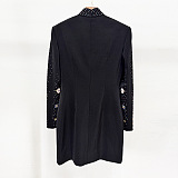 Beaded Mock Neck Party Dress