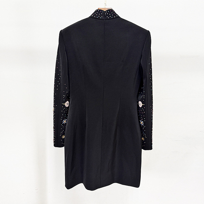 Beaded Mock Neck Party Dress