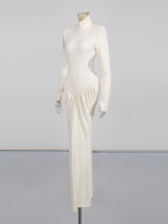 Slim-fit Patchwork Long Dress