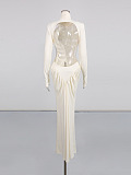 Slim-fit Patchwork Long Dress