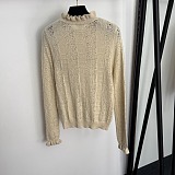 Wave Neck Knit Sweater
