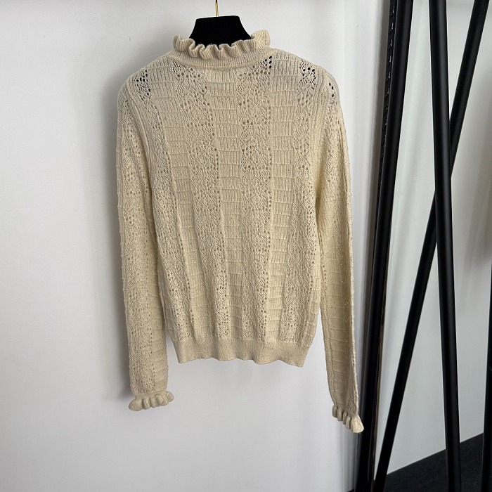 Wave Neck Knit Sweater