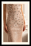 Sophisticated Evening Gown With Shimmering Sequin Embellishments - Beige