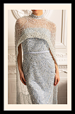 Glamourous Beaded Gown With Detachable Veil - Blue