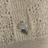 Wave Neck Knit Sweater