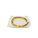 Clutch With Gold Sculptural Handle