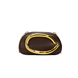 Clutch With Gold Sculptural Handle