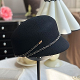 Short Brim Hat With Wrapped Detail - Black