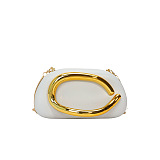 Clutch With Gold Sculptural Handle