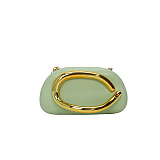 Clutch With Gold Sculptural Handle