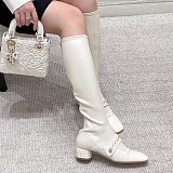 Studded Boots With Pearl Strap Detail – Ivoire