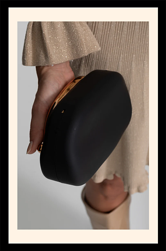 Clutch With Gold Sculptural Handle