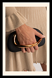 Clutch With Gold Sculptural Handle