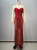 Kaloni Strapless Sequin Mesh Maxi Dress
