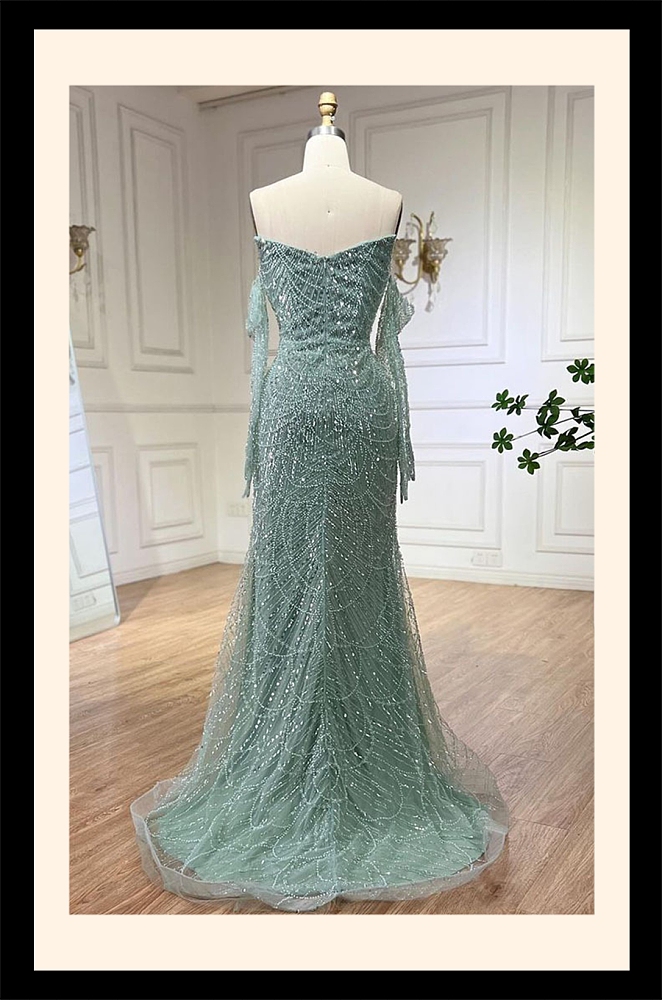 Strapless Beaded Gown
