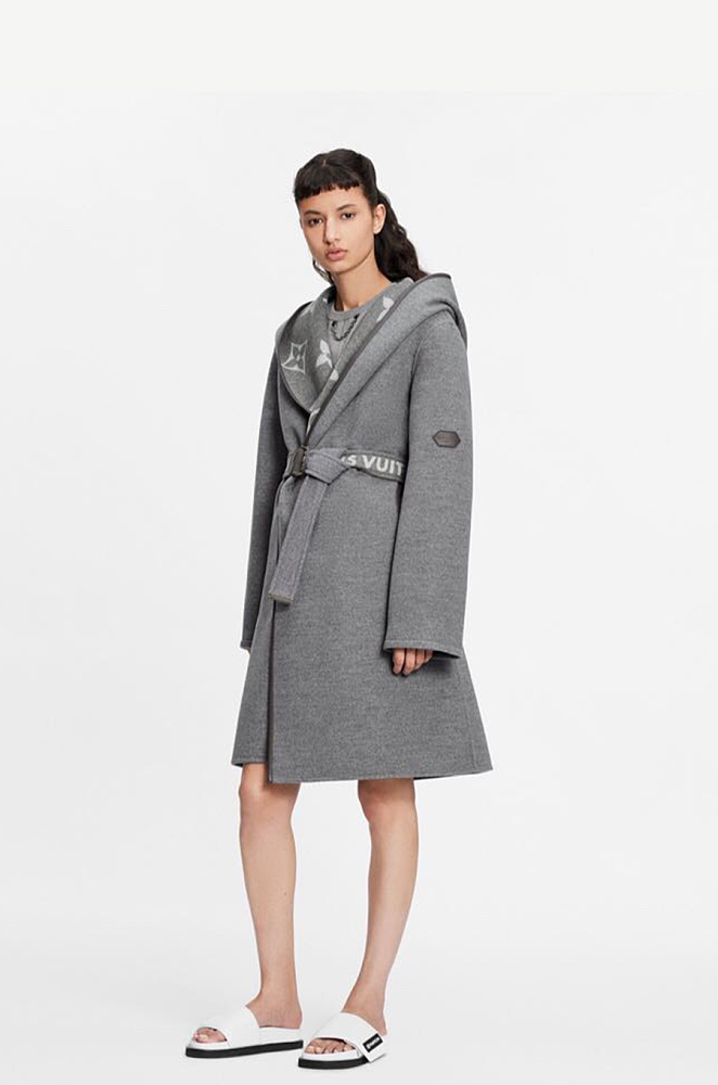 Belted Double Face Hooded Wrap Coat