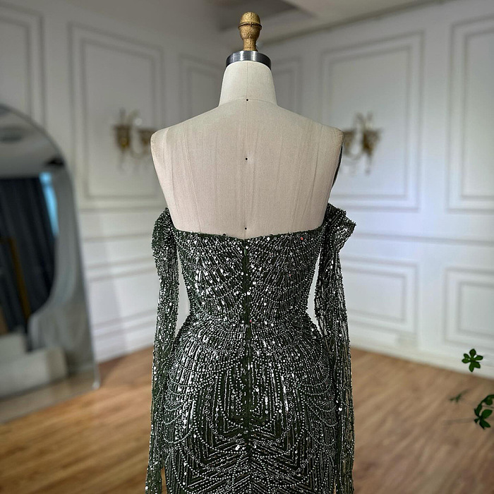 Strapless Beaded Gown