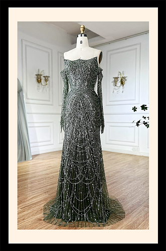 Strapless Beaded Gown