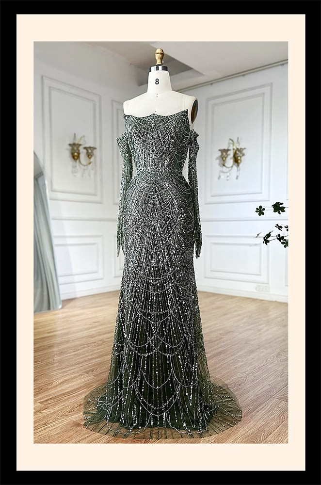 Strapless Beaded Gown