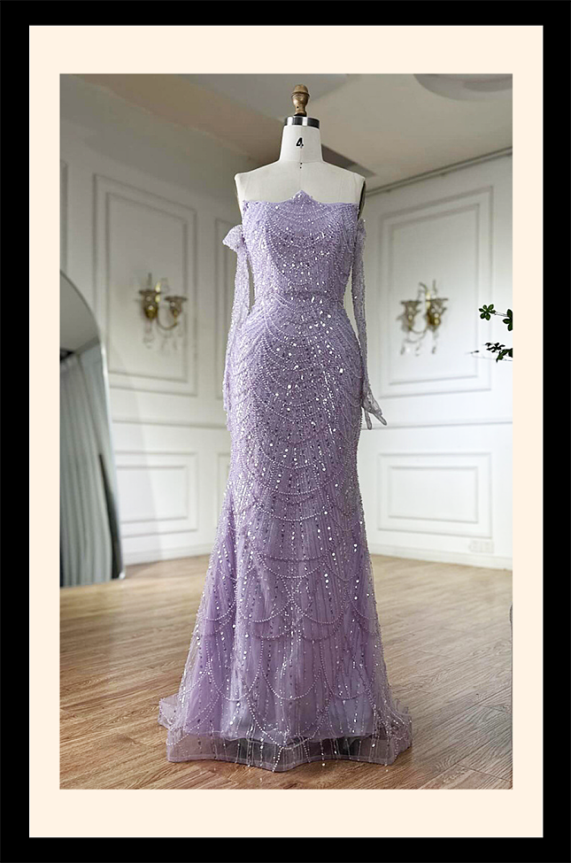 Strapless Beaded Gown