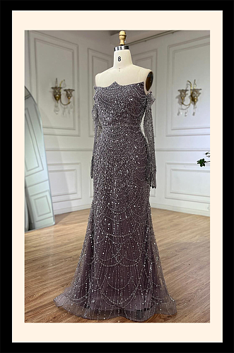 Strapless Beaded Gown