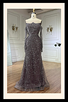 Strapless Beaded Gown