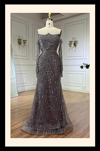 Strapless Beaded Gown