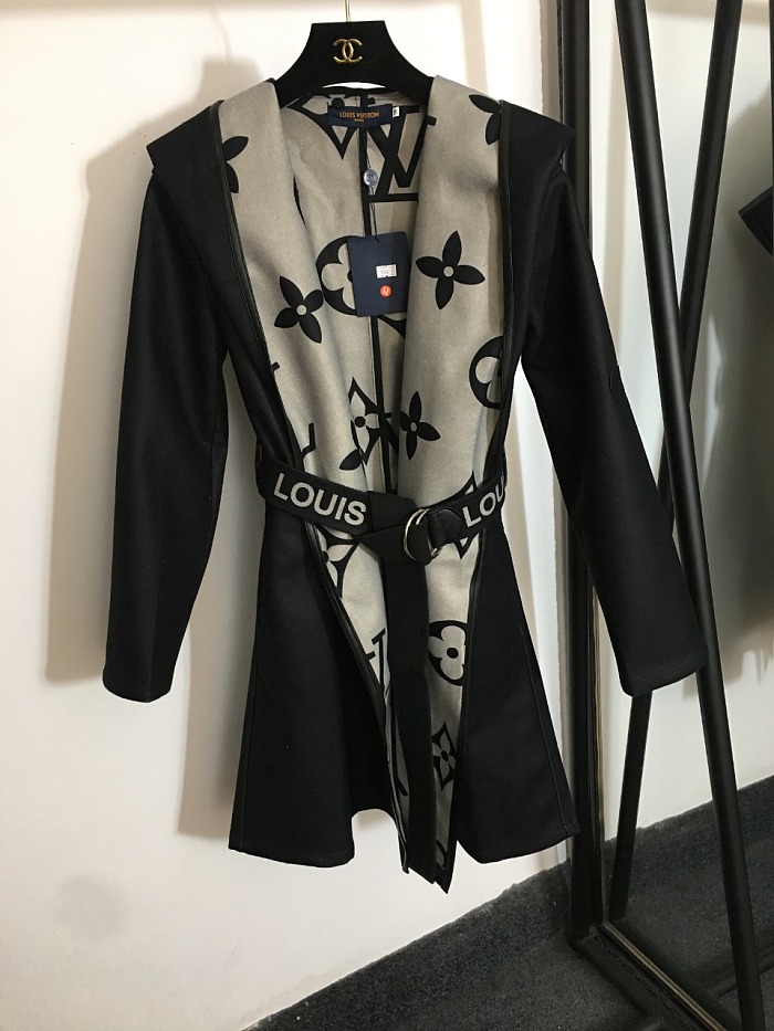 Belted Double Face Hooded Wrap Coat