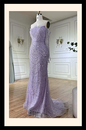 Strapless Beaded Gown