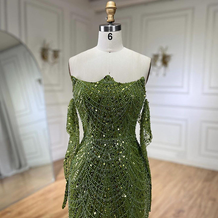 Strapless Beaded Gown